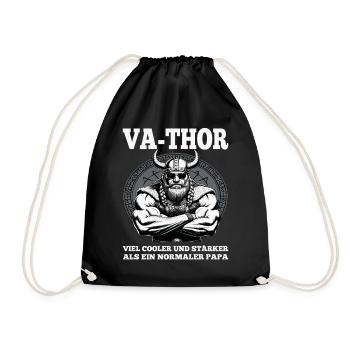 VA-THOR WIKINGER Vater Papa Viking Vatertag - Turnbeutel - Schwarz - Vorne