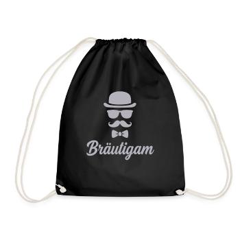 Marié Enterrement de vie de garçon Chapeau Moustache - Sac de sport léger - noir - Devant