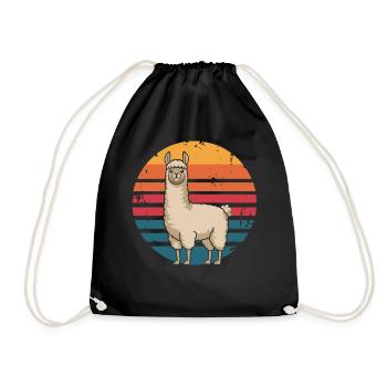 Rétro Vintage Lama Amoureux des animaux Lama Cadeaux - Sac de sport léger - noir - Devant