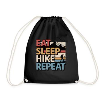 Eat Sleep Hike Repeat - Drawstring Bag - black - Front
