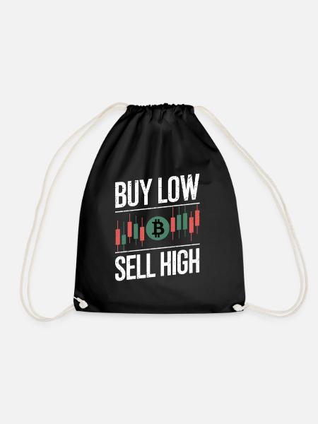 Buy Low – Sell High – Crypto-Regel - Turnbeutel - Schwarz