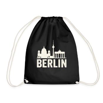 Berlin Skyline Vintage Look - Turnbeutel - Schwarz - Vorne