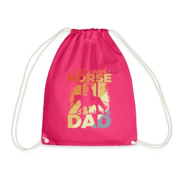 Cool Horse Dad - Drawstring Bag - fuchsia - Front