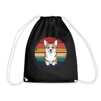 Retro Vintage Pembroke Welsh Corgi Lover Dog Gifts - Turnbeutel - Schwarz - Vorne