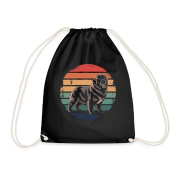 Retro Newfoundland Vintage Dog Lover Gifts for Men - Turnbeutel - Schwarz - Vorne