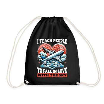 Instructeur de vol J’enseigne aux gens à l’école de pilotage - Sac de sport léger - noir - Devant