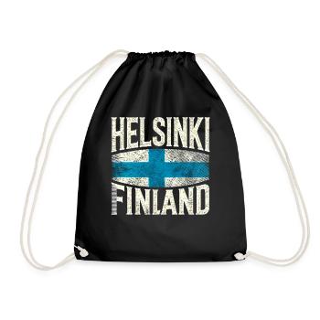 Helsinki Finnland - Turnbeutel - Schwarz - Vorne