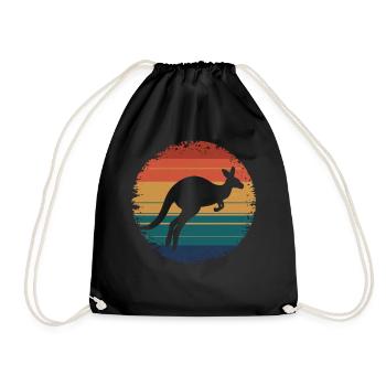 Rétro Vintage Kangourou Amoureux des animaux Faune - Sac de sport léger - noir - Devant