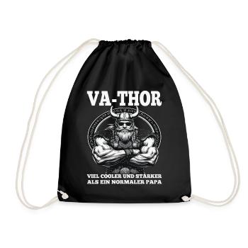 VA-THOR WIKINGER Vater Papa Viking Vatertag - Turnbeutel - Schwarz - Vorne