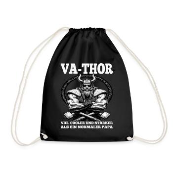 VA-THOR WIKINGER Vater Papa Viking Vatertag - Turnbeutel - Schwarz - Vorne