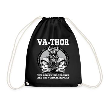 VA-THOR WIKINGER Vater Papa Viking Vatertag - Turnbeutel - Schwarz - Vorne