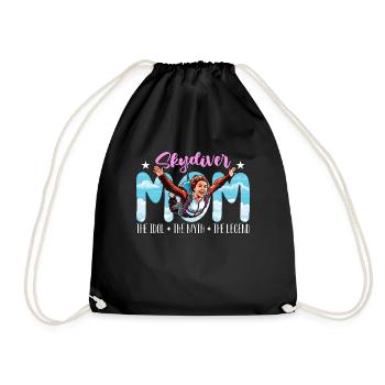 Skydiver Mom The Idol The Myth Loves Paragliding - Drawstring Bag - black - Front