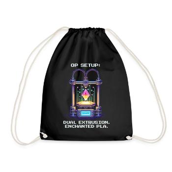 Dual Extrusion Setup | PLA 3D Printing Calibration - Drawstring Bag - black - Front