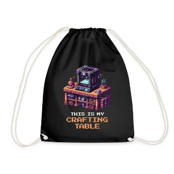 3D Printing Crafting Table | Print Bed Setup - Drawstring Bag - black - Front