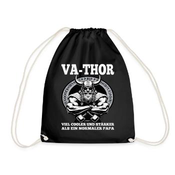 VA-THOR WIKINGER Vater Papa Viking Vatertag - Turnbeutel - Schwarz - Vorne