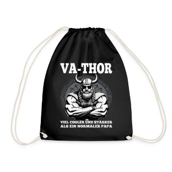 VA-THOR WIKINGER Vater Papa Viking Vatertag - Turnbeutel - Schwarz - Vorne