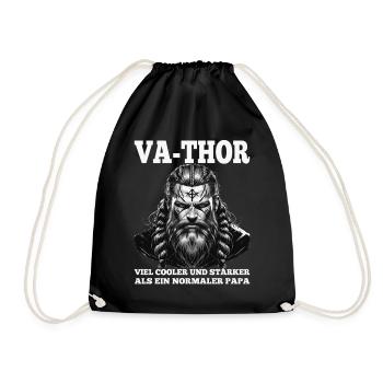 VA-THOR WIKINGER Vater Papa Viking Vatertag - Turnbeutel - Schwarz - Vorne
