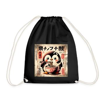 Penguin Ramen - Drawstring Bag - black - Front