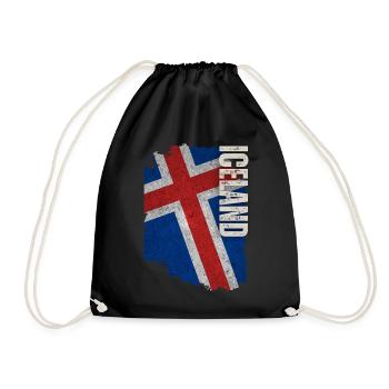 Drapeau vertical de l’Islande, j’aime l’Islande - Sac de sport léger - noir - Devant