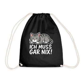 Je n’ai rien à faire – chat paresseux - Sac de sport léger - noir - Devant