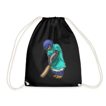 Penguin Cricket Cricket Bat - Drawstring Bag - black - Front