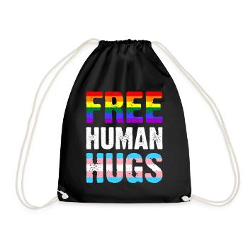 Câlins humains gratuits - Sac de sport léger - noir - Devant