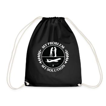 Instructeur de vol Mon problème Mon pictogramme Papa Maman - Sac de sport léger - noir - Devant