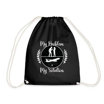 Instructeur de vol Mon problème Mon pictogramme Maman Papa - Sac de sport léger - noir - Devant