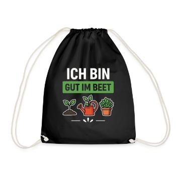 Garten Gärtner Beet Spruch - Turnbeutel - Schwarz - Vorne
