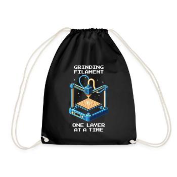 Filament Layer by Layer | 3D Printing Printing Quality - Drawstring Bag - black - Front