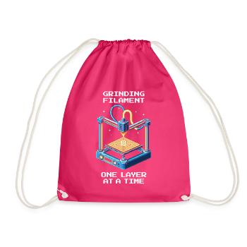 Filament Layer by Layer | 3D Printing Printing Quality - Drawstring Bag - fuchsia - Front