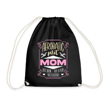 Aerobatic Pilot Mom The Idol Airplane Enthusiast - Drawstring Bag - black - Front