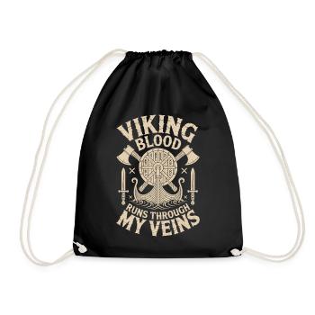 Viking Blood Runs Through My Veins - Turnbeutel - Schwarz - Vorne