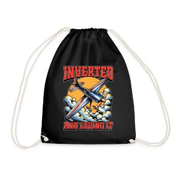 Aerobatic Pilot Inverted And Loving It Model Pilot - Drawstring Bag - black - Front
