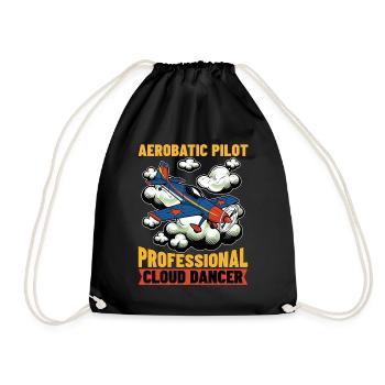 Aerobatic Pilot Professional Cloud Dancer Aviation - Drawstring Bag - black - Front