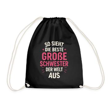 Beste große Schwester - Turnbeutel - Schwarz - Vorne