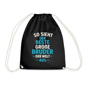 Best Big Brother – World's Best Brother Shirt - Drawstring Bag - black - Front