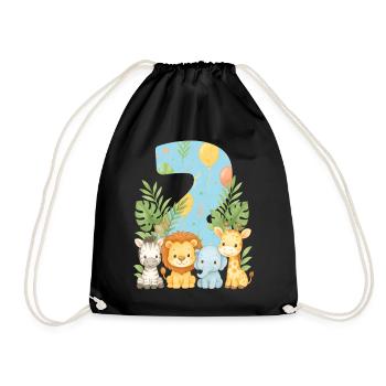 Jungle Animals Cadeau d’anniversaire pour enfants de 2 ans - Sac de sport léger - noir - Devant