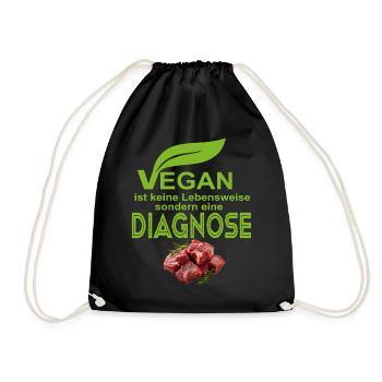Vegan Diagnose - Turnbeutel - Schwarz - Vorne