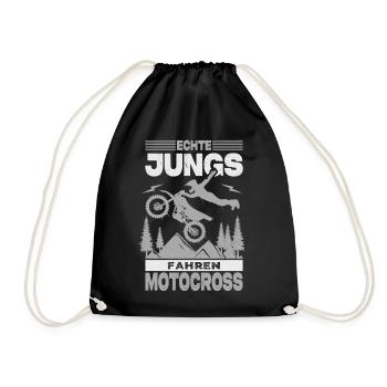Biker Motorradfahrer Motorrad Geschenke Geburtstag - Turnbeutel - Schwarz - Vorne
