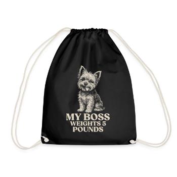 Yorkshire Terrier Owner My Weighs 5 Pounds - Drawstring Bag - black - Front