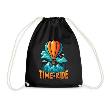 Hot Air Ballooning Time To Ride Balloon Aircraft - Turnbeutel - Schwarz - Vorne