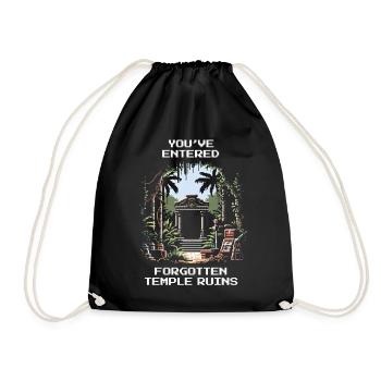 Forgotten Temple | Archaeology Ruins Excavation - Drawstring Bag - black - Front
