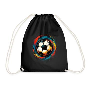 Colorful Football – Artful Splash Design - Drawstring Bag - black - Front