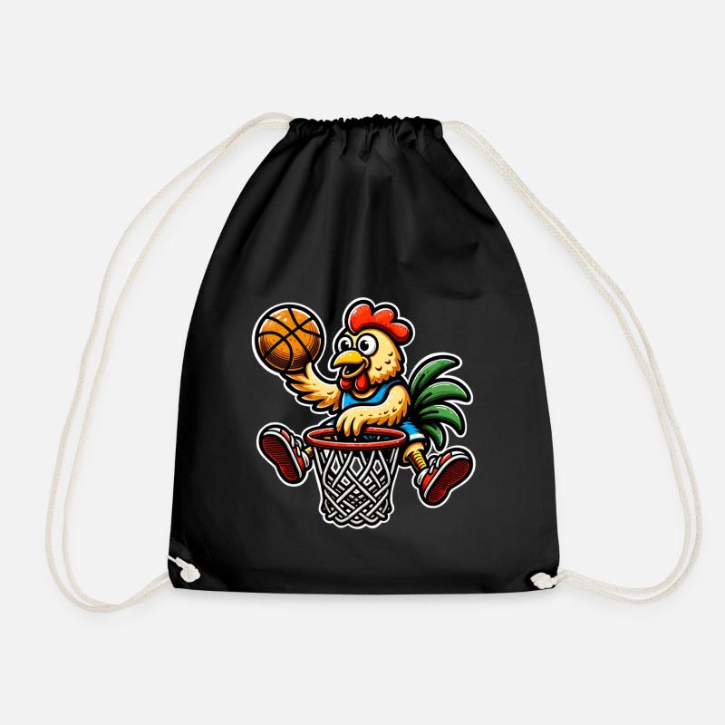 Basketball Chicken - Turnbeutel - Schwarz