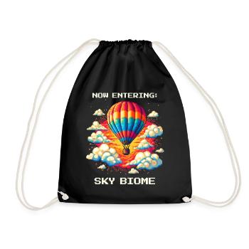 Sky Biome Reached | Balloon Ride Thermals Sky - Drawstring Bag - black - Front