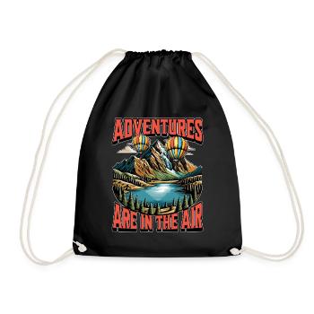 Hot Air Ballooning Adventures Are In The Aviation - Drawstring Bag - black - Front