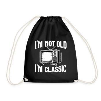 I'm Not Old – I'm Classic Retro-TV Television - Drawstring Bag - black - Front