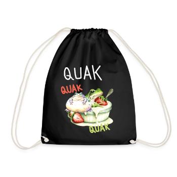 Frog Frogs Croak Dessert Kids - Drawstring Bag - black - Front