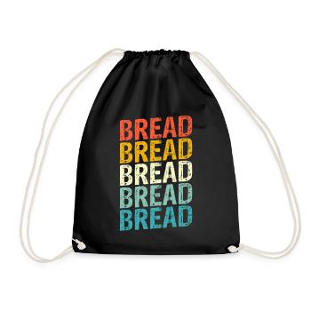 Brot Lustig Backshop Bäckerei Retro Brot Laib - Turnbeutel - Schwarz - Vorne